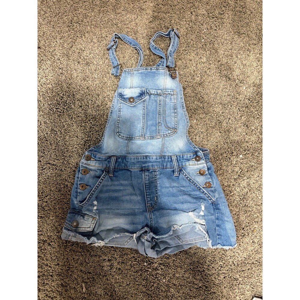 Girls Distressed Overalls